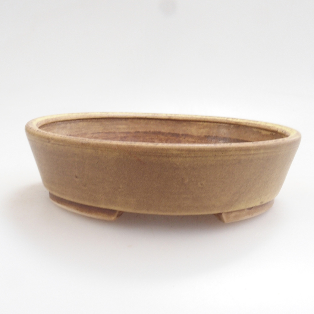 Ceramic bonsai bowl 15 x 13,5 x 3,5 cm, color yellow