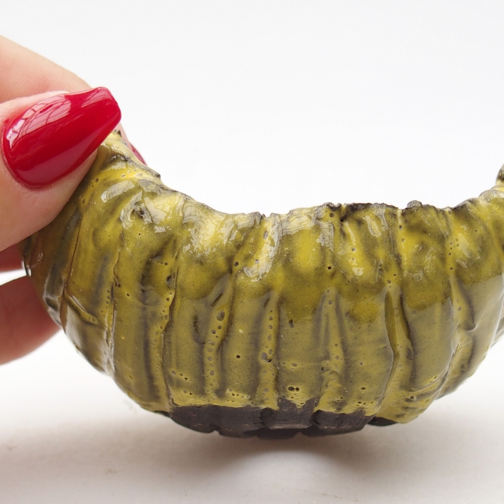Ceramic Shell 9 x 8 x 5 cm , yellow
