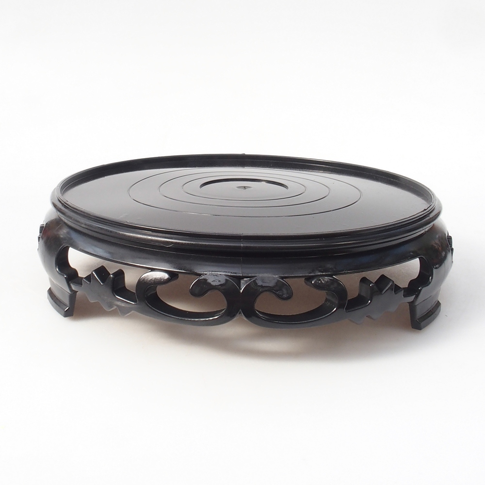 Bonsai table plastic round 21 x 21 x 5  cm, color black