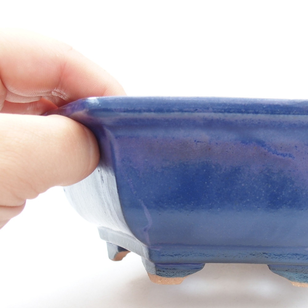 Ceramic bonsai bowl 17 x 15 x 6 cm, color blue