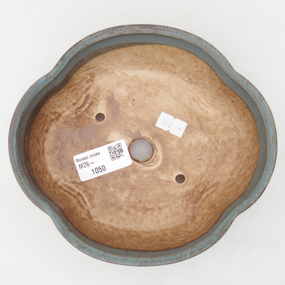 Ceramic bonsai bowl 17 x 15,5 x 5,5 cm, colour blue