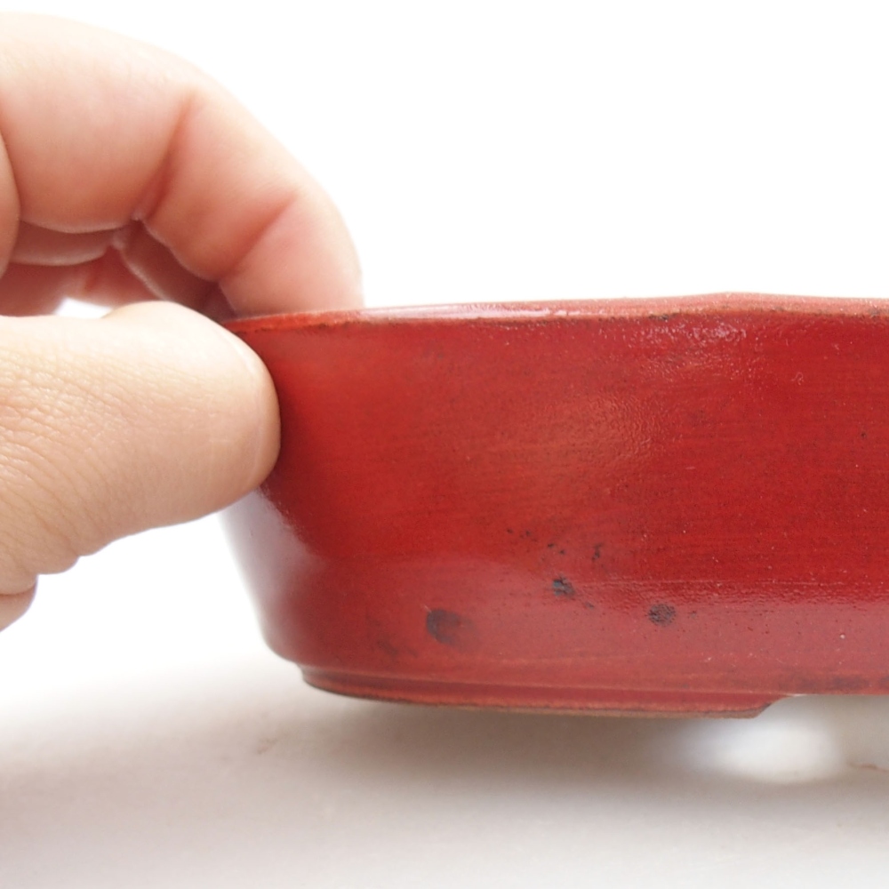 Ceramic bonsai bowl 15 x 9,5 x 4 cm, color red