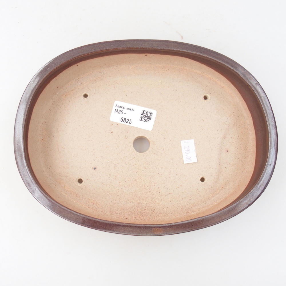 Ceramic bonsai bowl 22 x 16,5 x 4 cm, color brown