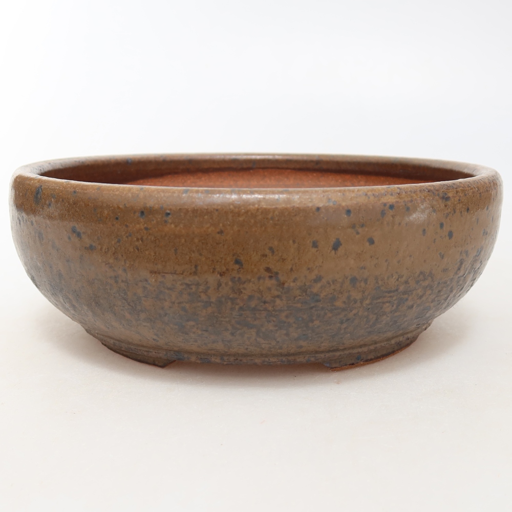 Ceramic bonsai pot, 16 x 16 x 5.5 cm, brown