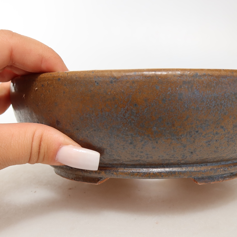Ceramic bonsai bowl 18 x 18 x 5,5 cm, brown