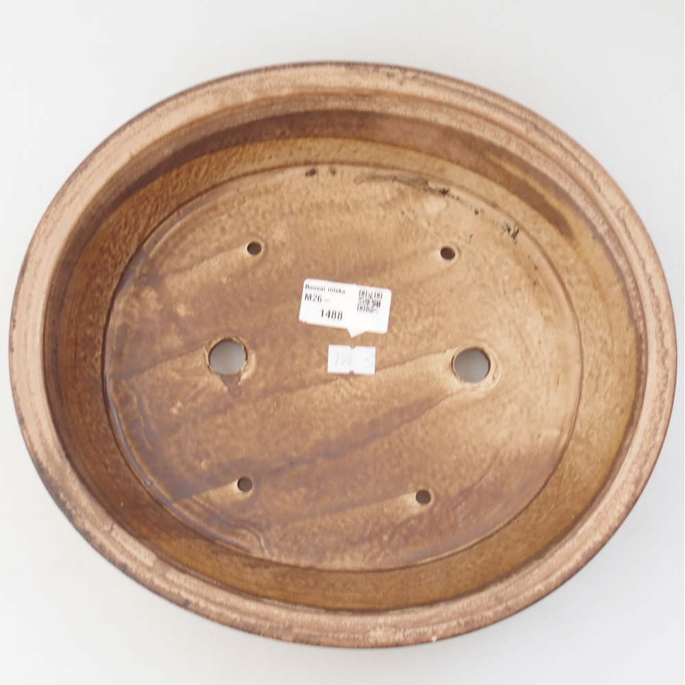 Ceramic bonsai bowl 27 x 24 x 6 cm, colour beige
