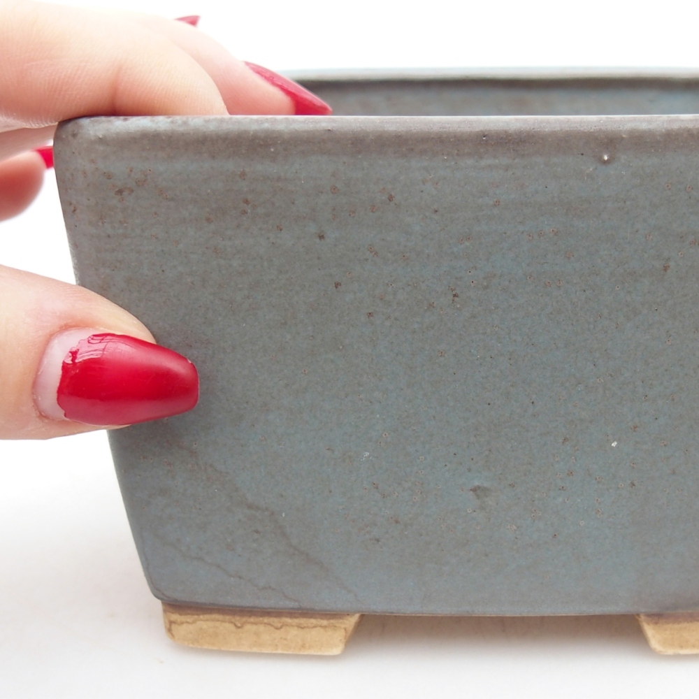Ceramic bonsai bowl 11 x 11 x 7 cm, colour blue