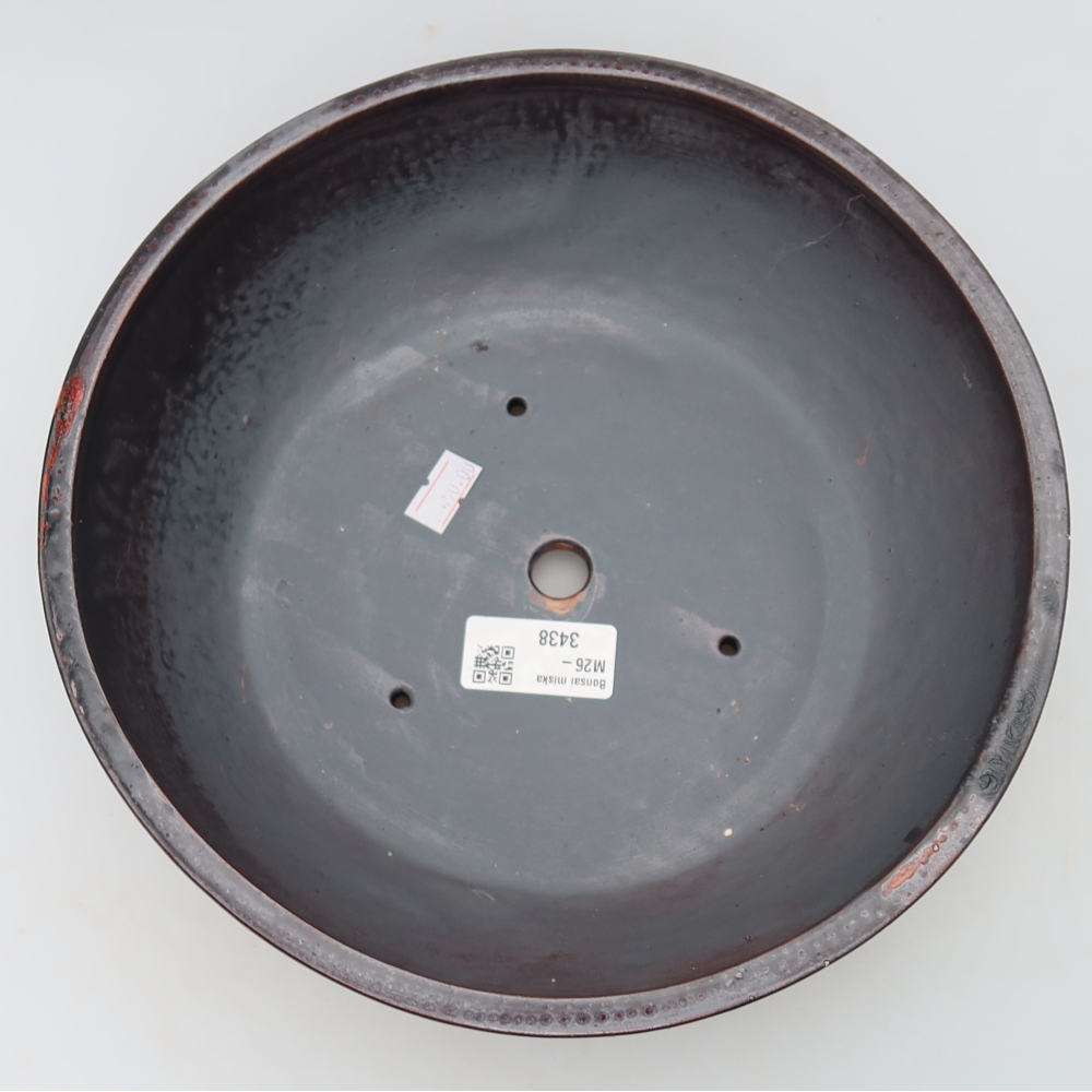 Ceramic bonsai pot, 24 x 24 x 8 cm, brown