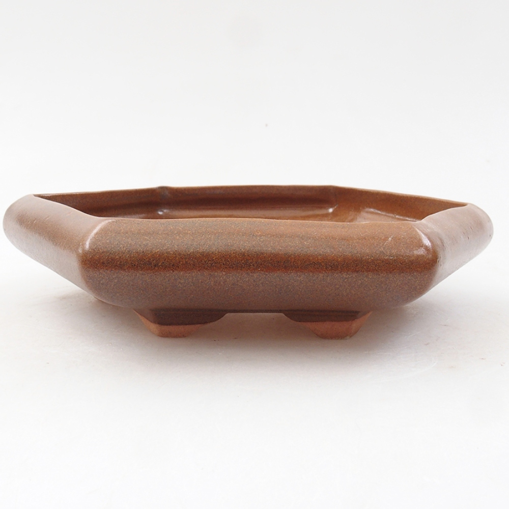 Ceramic bonsai bowl 17 x 15 x 4 cm, color brown