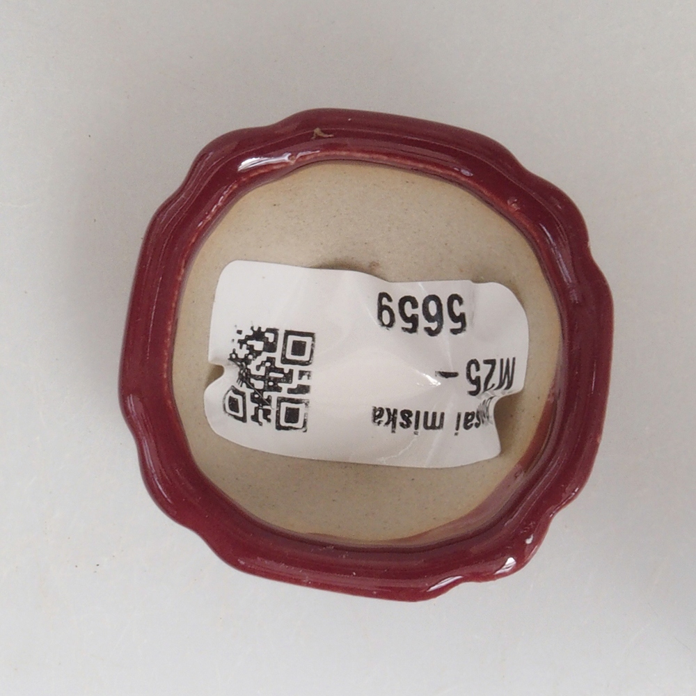 Mini bonsai bowl 4,5 x 4,5 x 2,5 cm, color burgundy
