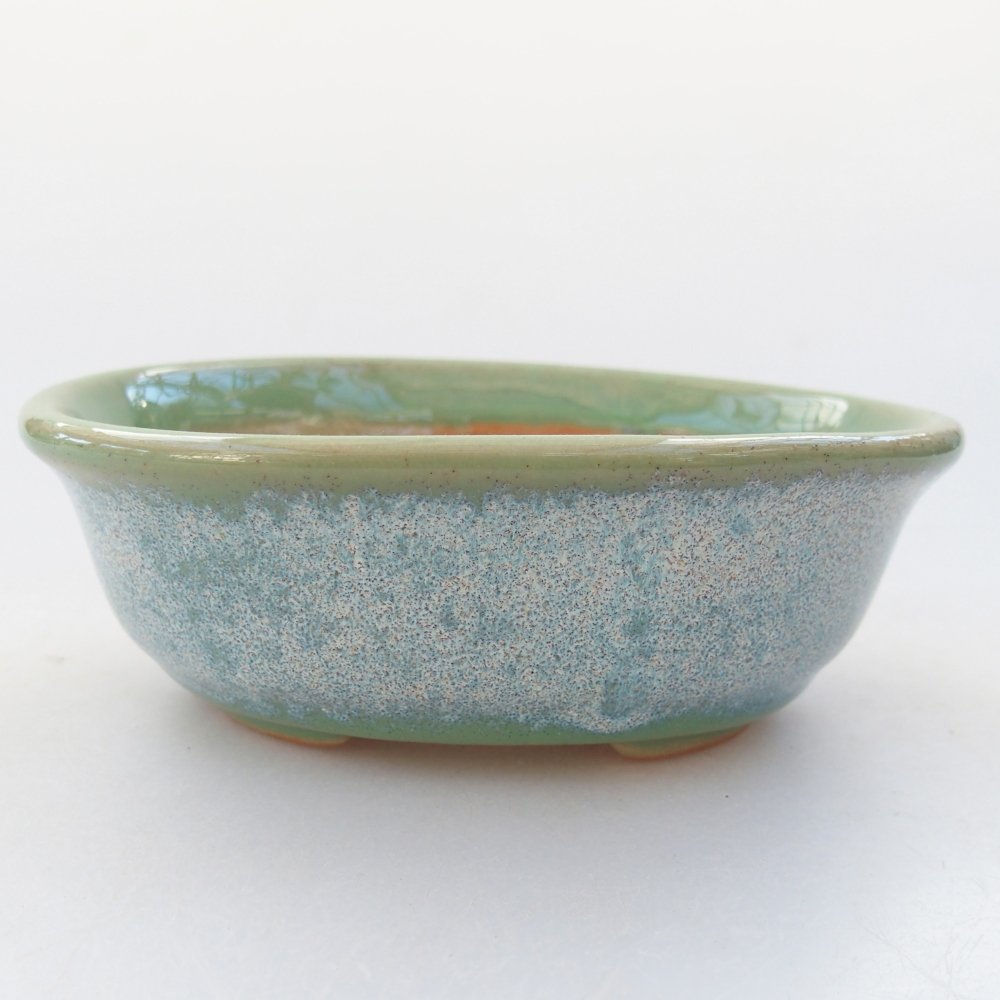 Ceramic bonsai bowl 11 x 9 x 4 cm, green