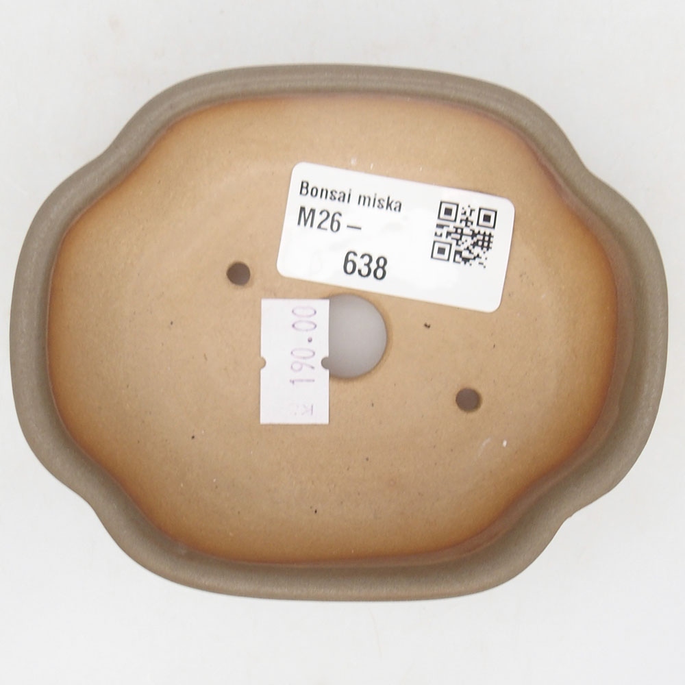 Ceramic bonsai bowl 10,5 x 8,5 x 3,5 cm, brown