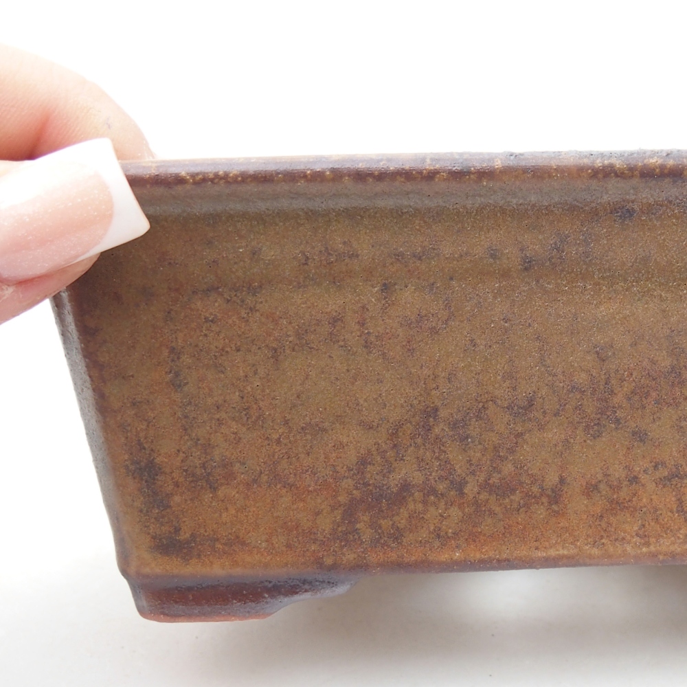 Ceramic bonsai bowl 13,5 x 10 x 5,5 cm, brown