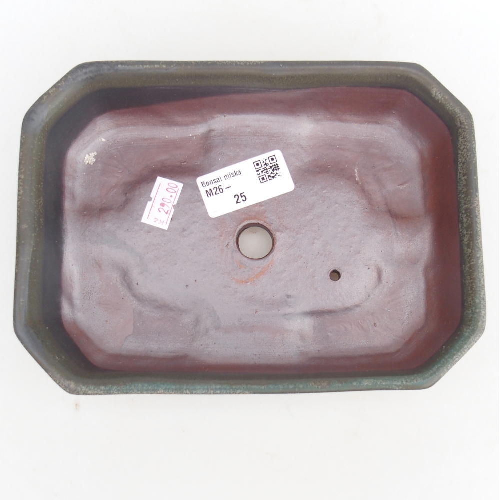 Ceramic bonsai bowl 18,5 x 13,5 x 4,5 cm, grey