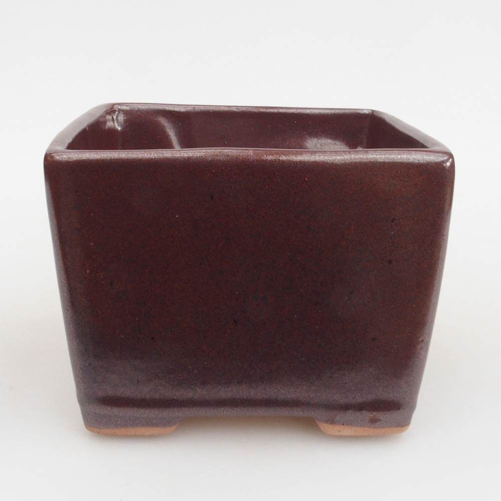 Ceramic bonsai bowl 11 x 11 x 8,5 cm, color brown