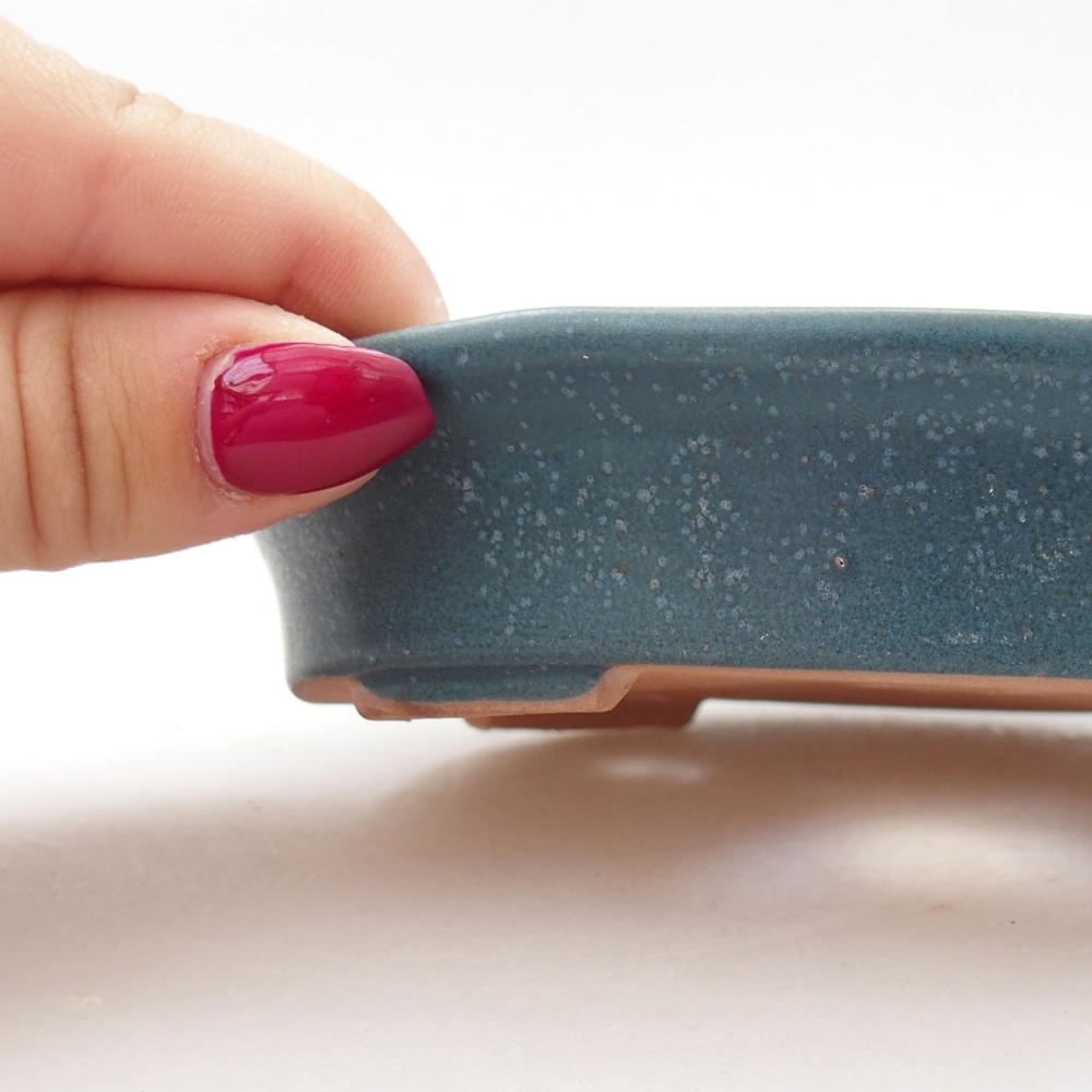 Ceramic bonsai bowl  13 x 11 x 3 cm, color blau