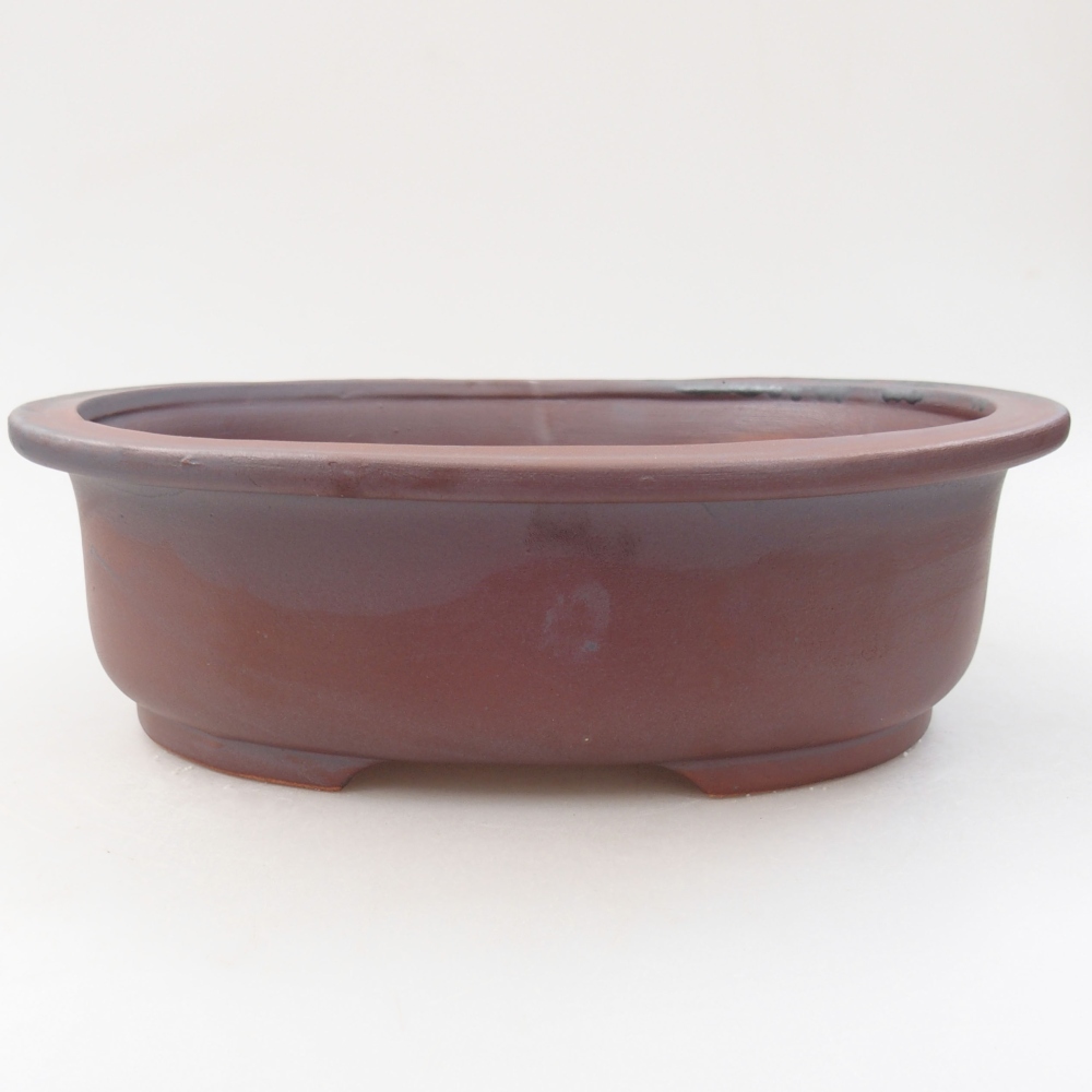 Ceramic bonsai bowl 26 x 22 x 8 cm, color metallic