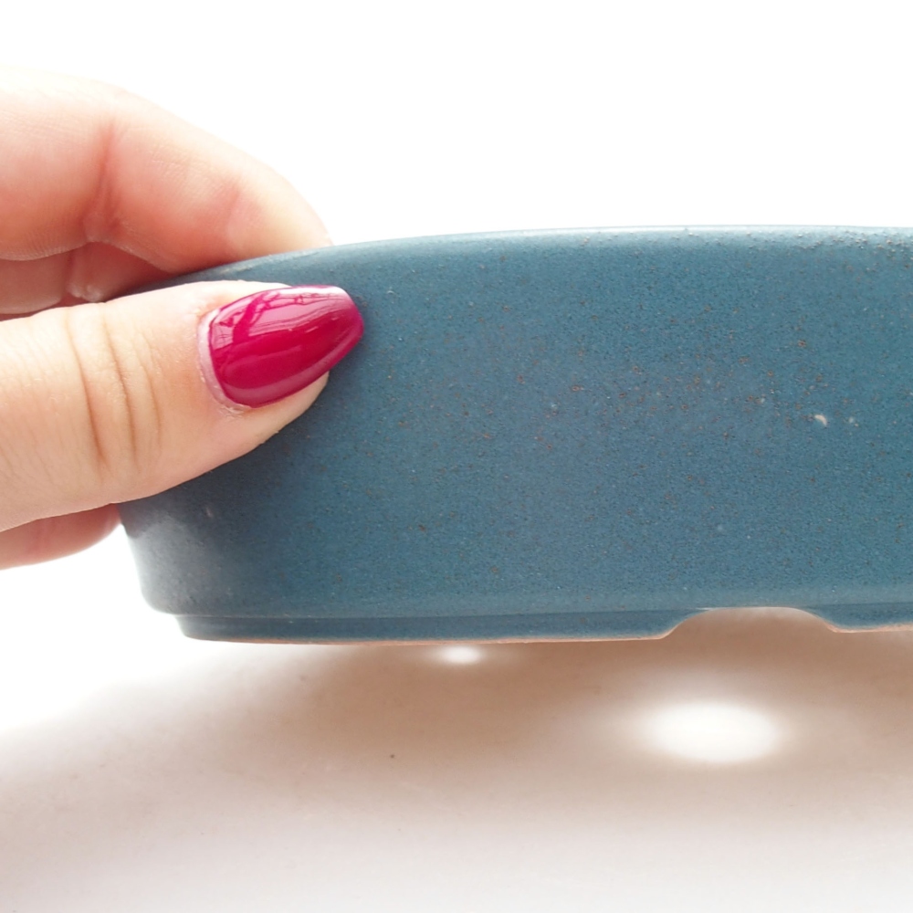 Ceramic bonsai bowl  16 x 11,5 x 4 cm, color blue
