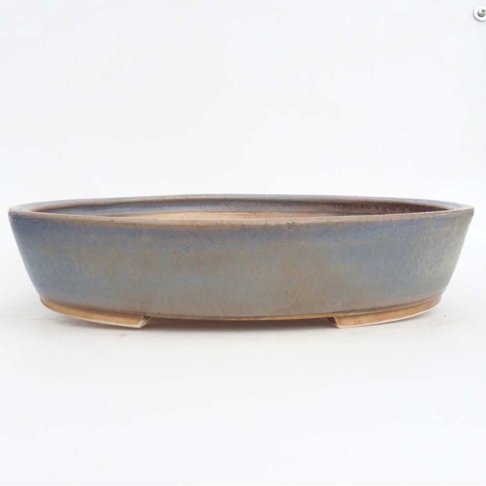 Ceramic bonsai bowl 31,5 x 28,5 x 6,5 cm, colour blue