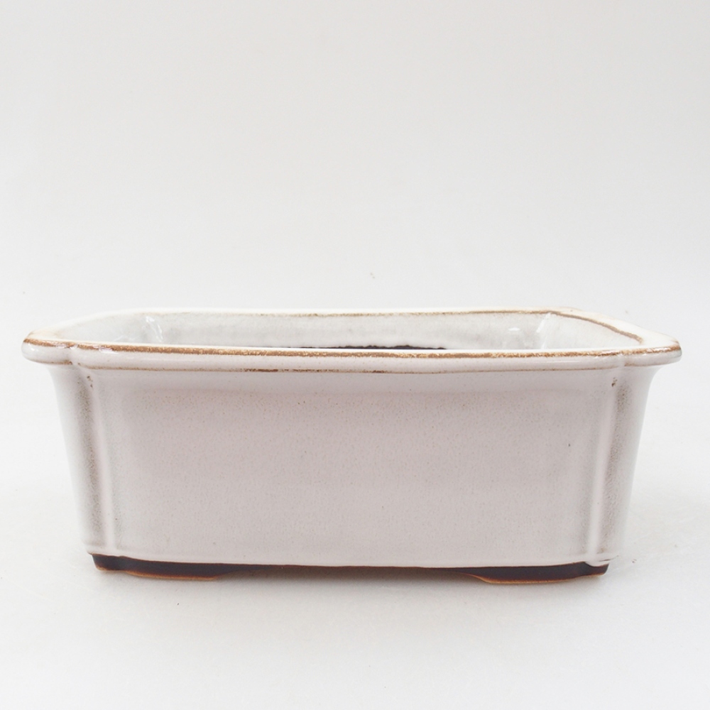 Ceramic bonsai bowl 17 x 13 x 6 cm, color white