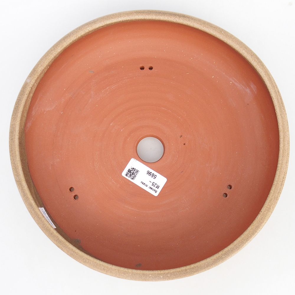 Ceramic bonsai bowl 24,5 x 24,5 x 6 cm, brown