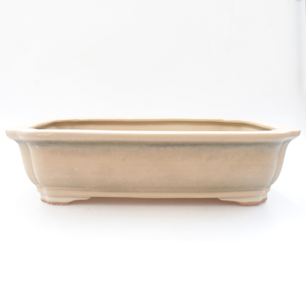 Ceramic bonsai bowl 27,5 x 21,5 x 7 cm, color beige