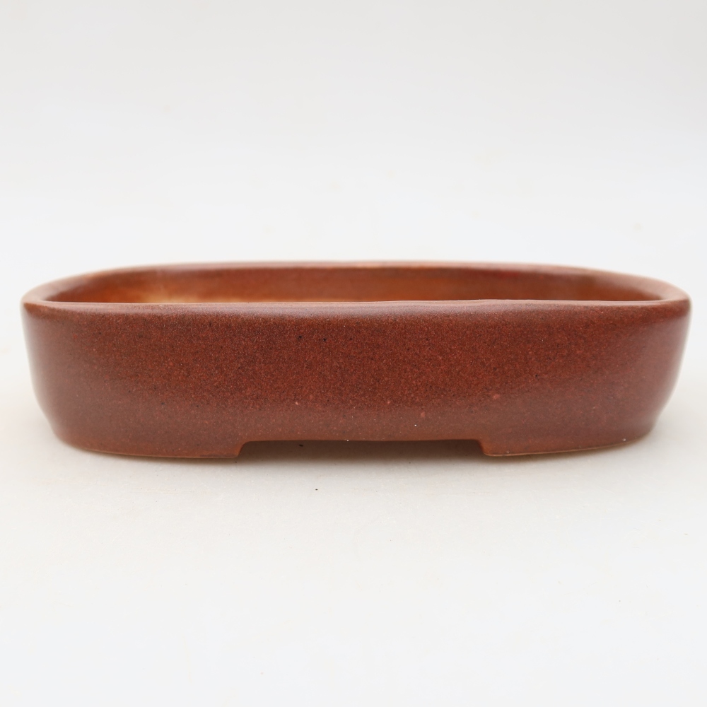 Ceramic bonsai pot, 16 x 11 x 3.5 cm, burgundy