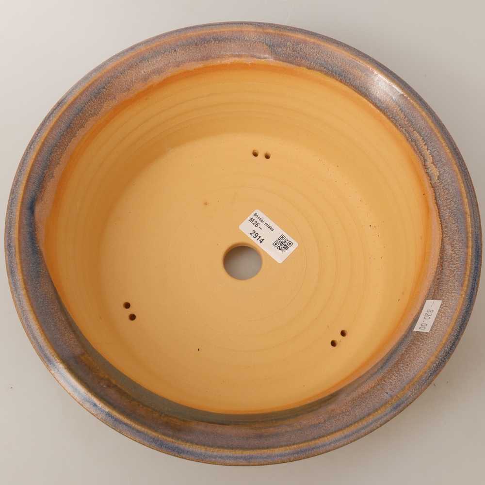 Ceramic bonsai pot, 28.5 x 28.5 x 9.5 cm, blue