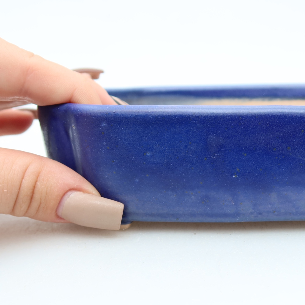 Ceramic bonsai bowl 16 x 11,5 x 4 cm, colour blue