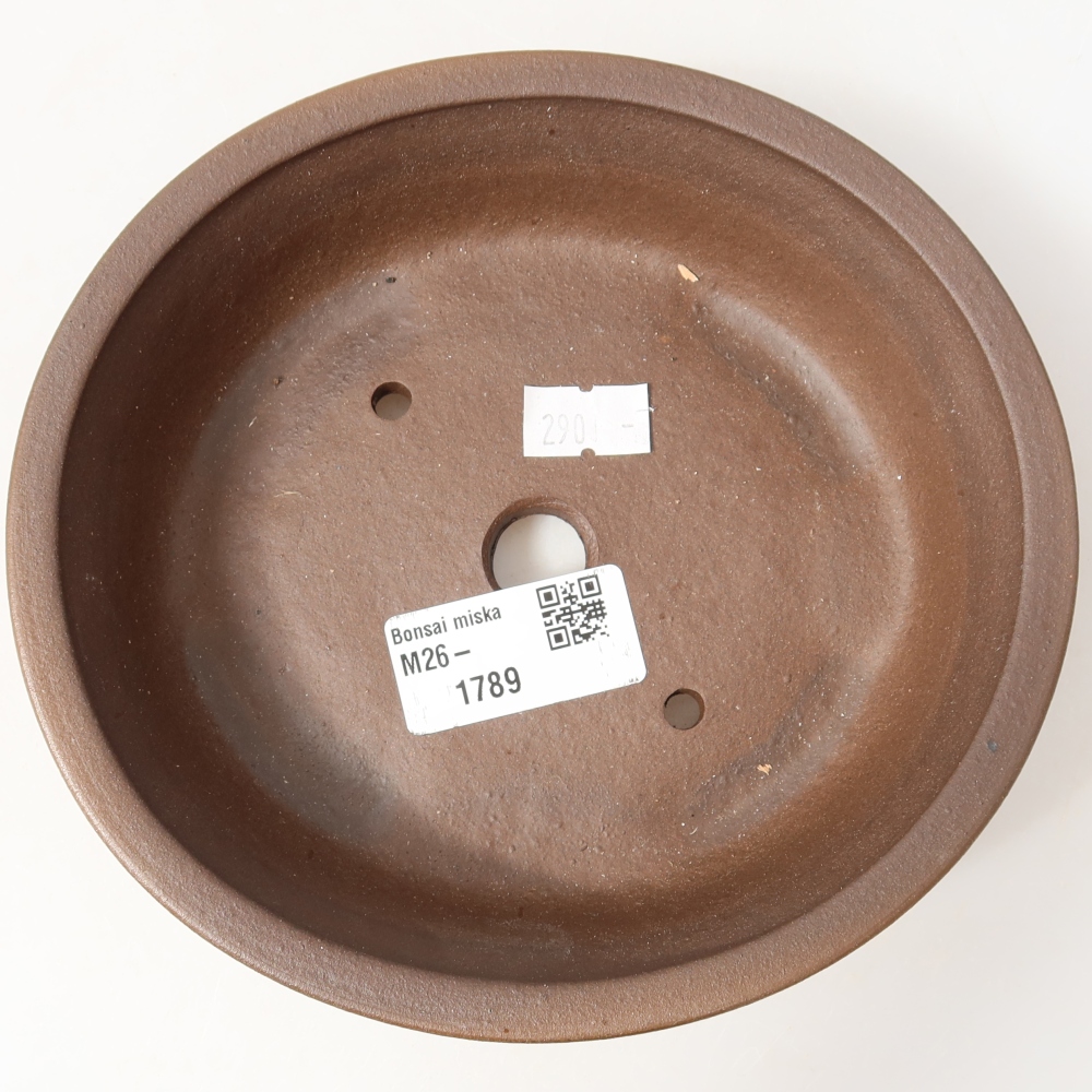 Ceramic bonsai pot, 15.5 x 14.5 x 4 cm, brown