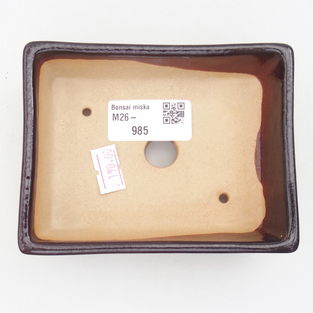 Ceramic bonsai bowl 11,5 x 9 x 3,5 cm, brown