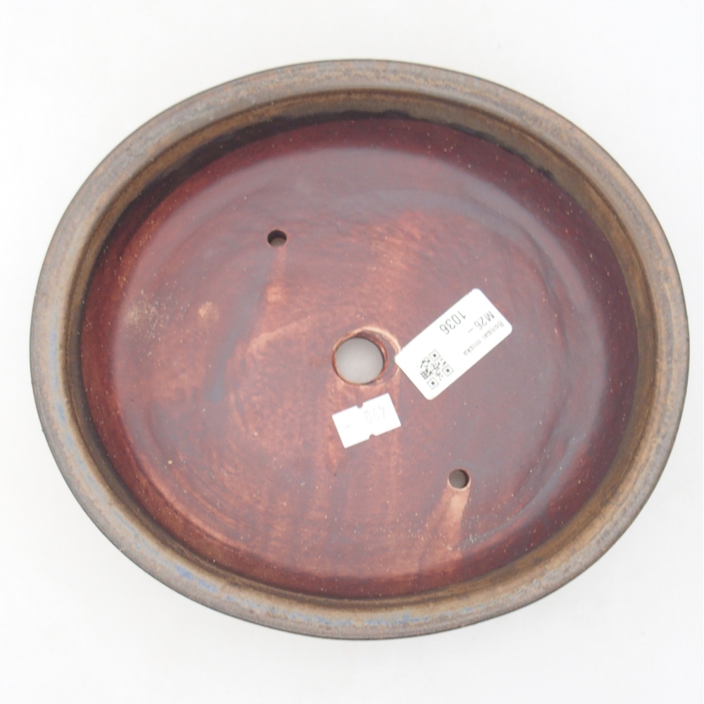 Ceramic bonsai bowl 21 x 19 x 8 cm, brown
