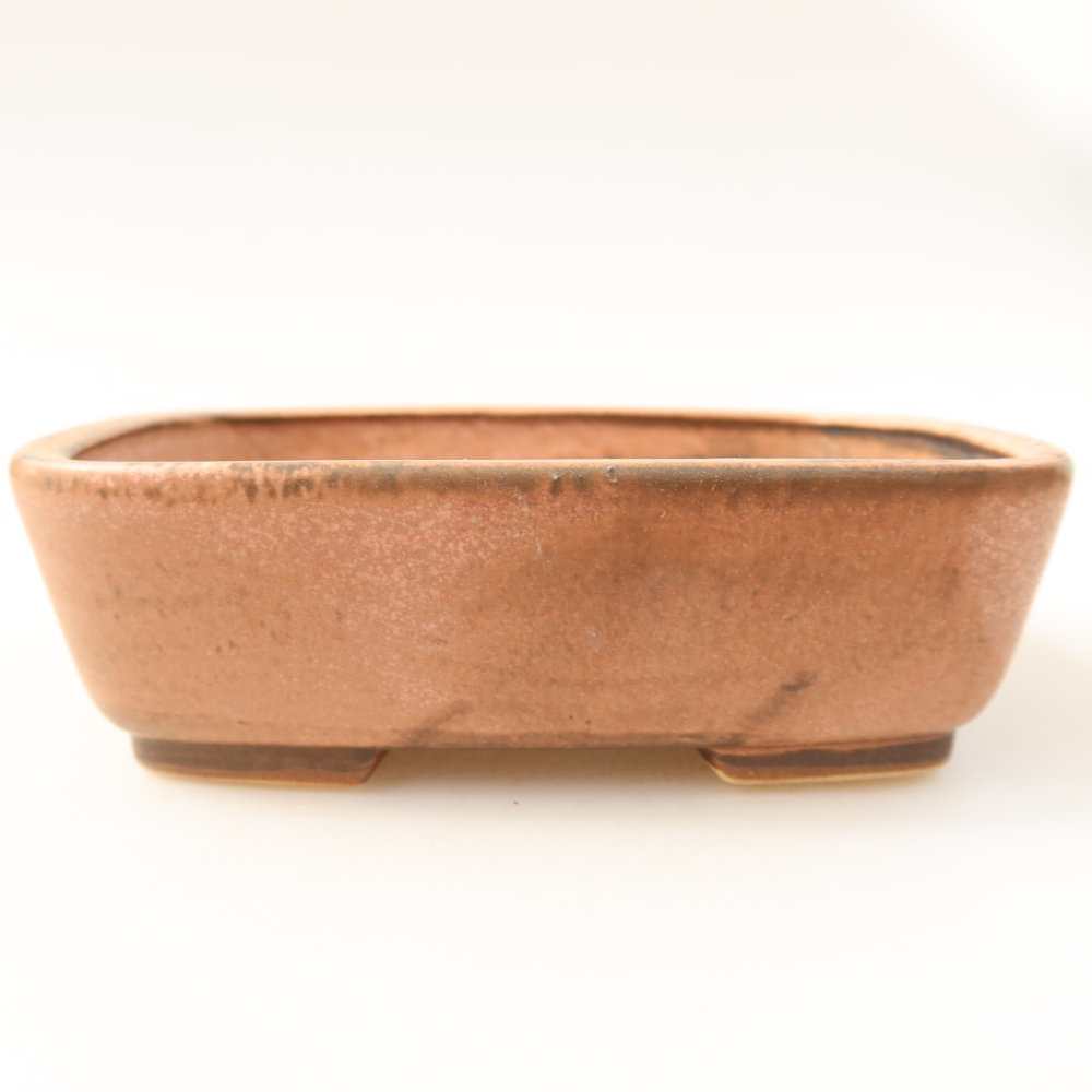 Ceramic bonsai pot, 14 x 11.5 x 4.5 cm, pink