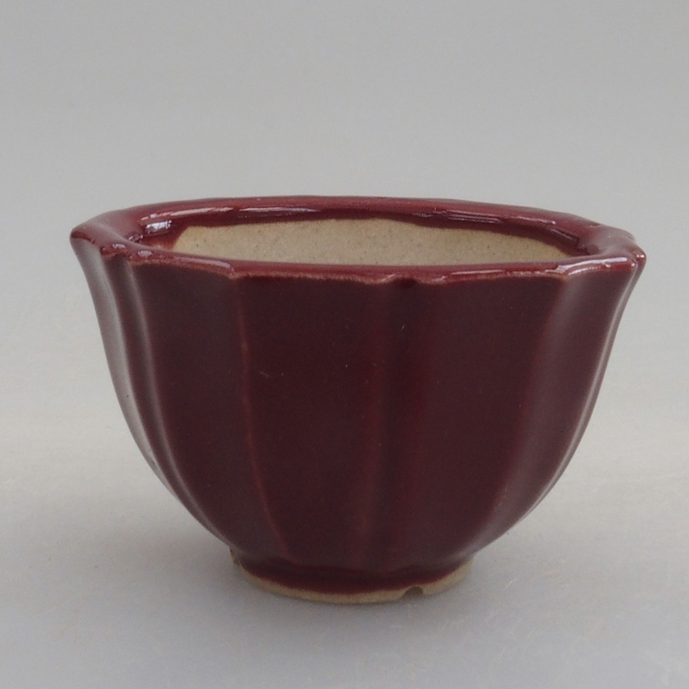 Mini bonsai bowl 5 x 5 x 3 cm, color burgundy