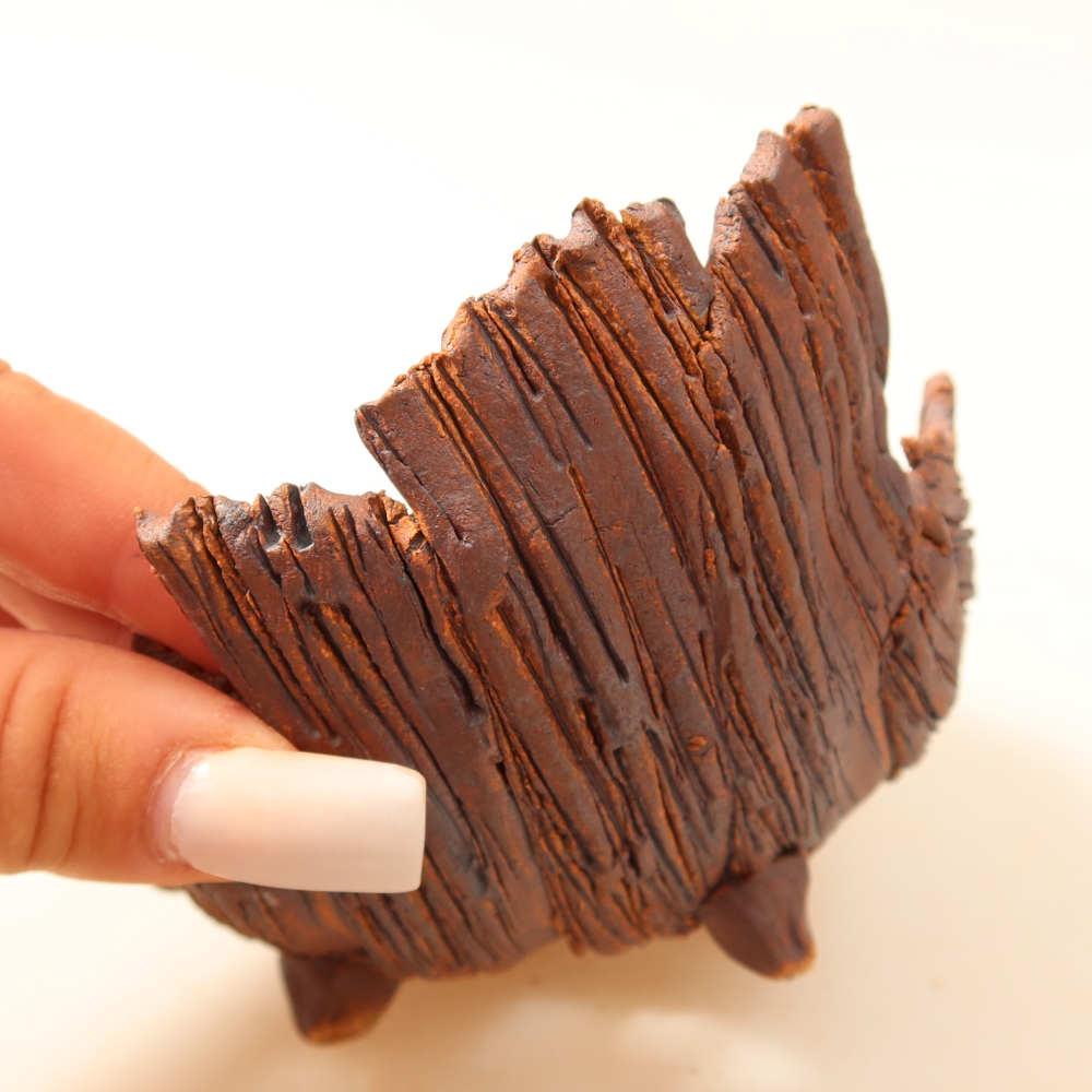 Ceramic Shell  14.5 x 11.5 x 7.5 cm, brown