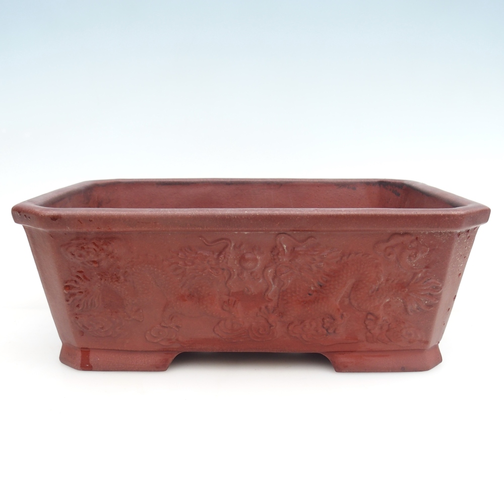 Ceramic bonsai bowl 32,5 x 22,5 x 11,5 cm, brown