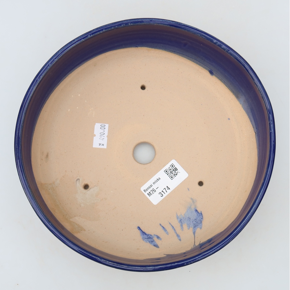Ceramic bonsai bowl 20 x 20 x 6 cm, colour blue