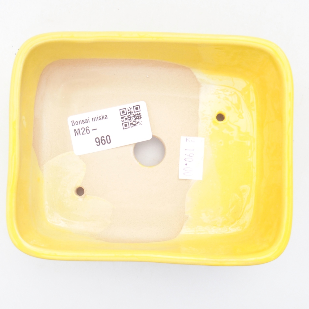 Ceramic bonsai bowl 12,5 x 9 x 3,5 cm, yellow