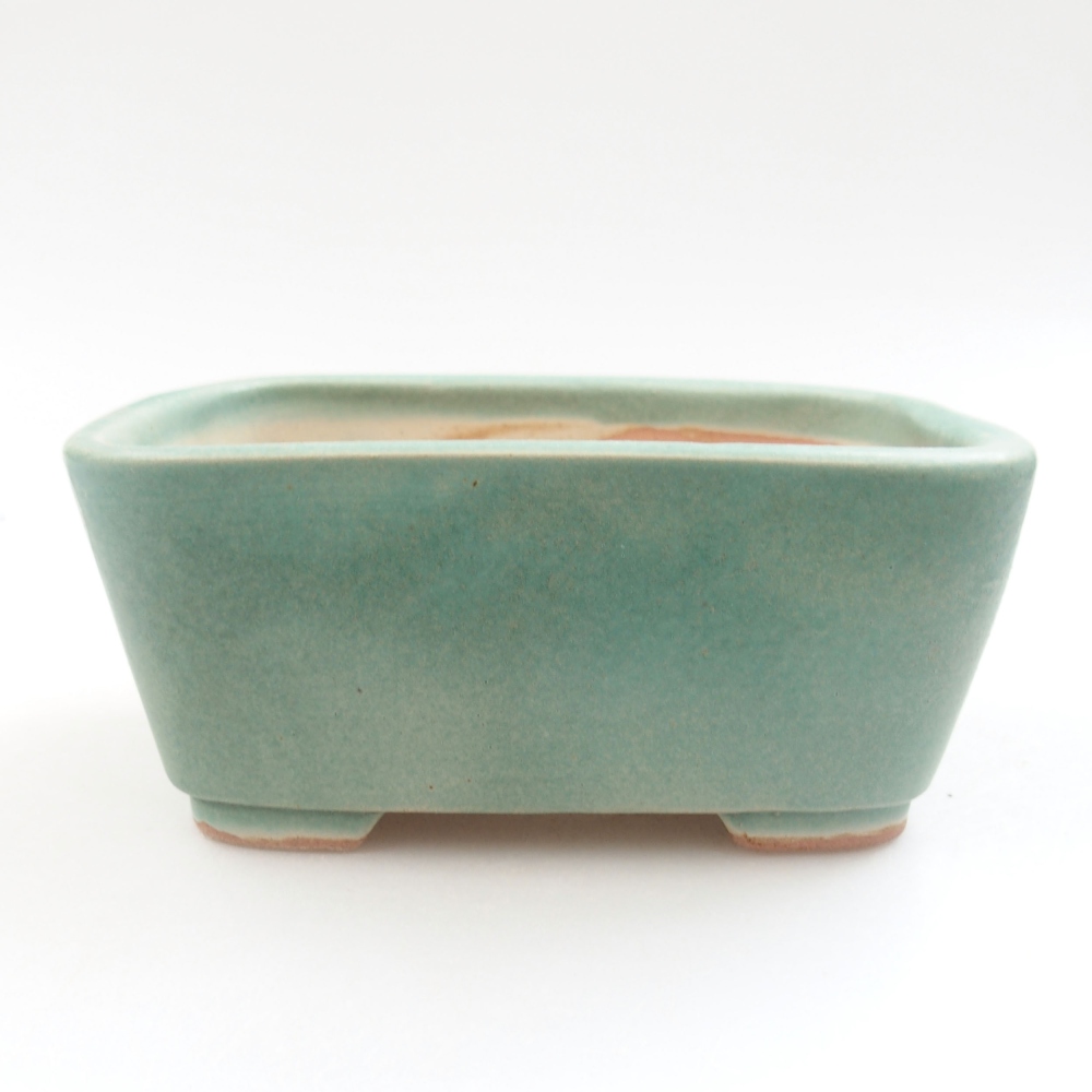 Ceramic bonsai bowl 13,5 x 10 x 6 cm, color green