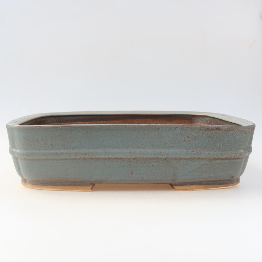 Ceramic bonsai pot, 29 x 23 x 7 cm, blue