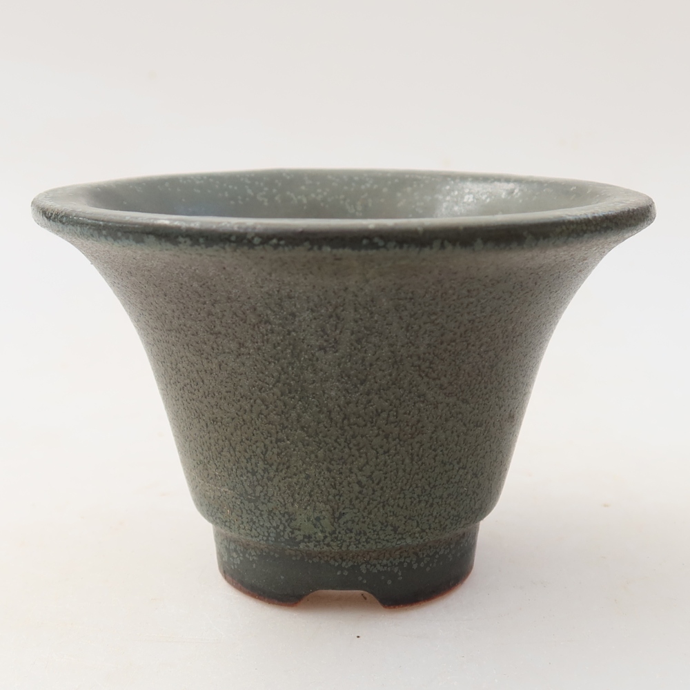 Ceramic bonsai pot, 10.5 x 10.5 x 7 cm, gray