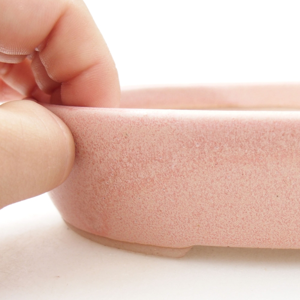 Ceramic bonsai bowl 17 x 14 x 4 cm, color pink