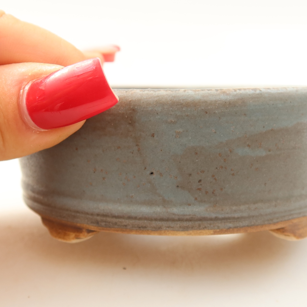 Ceramic bonsai bowl 9 x 9 x 3,5 cm, colour blue