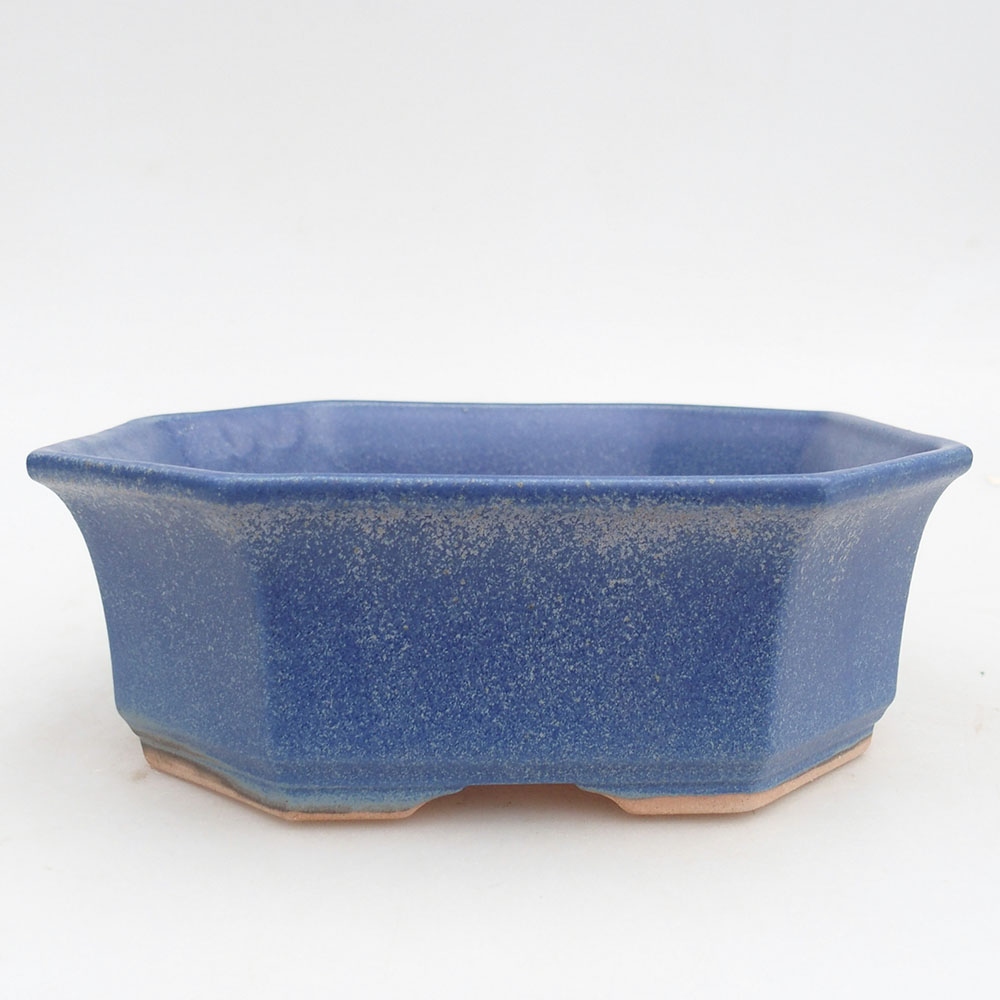 Ceramic bonsai bowl 17,5 x 17,5 x 6 cm, colour blue