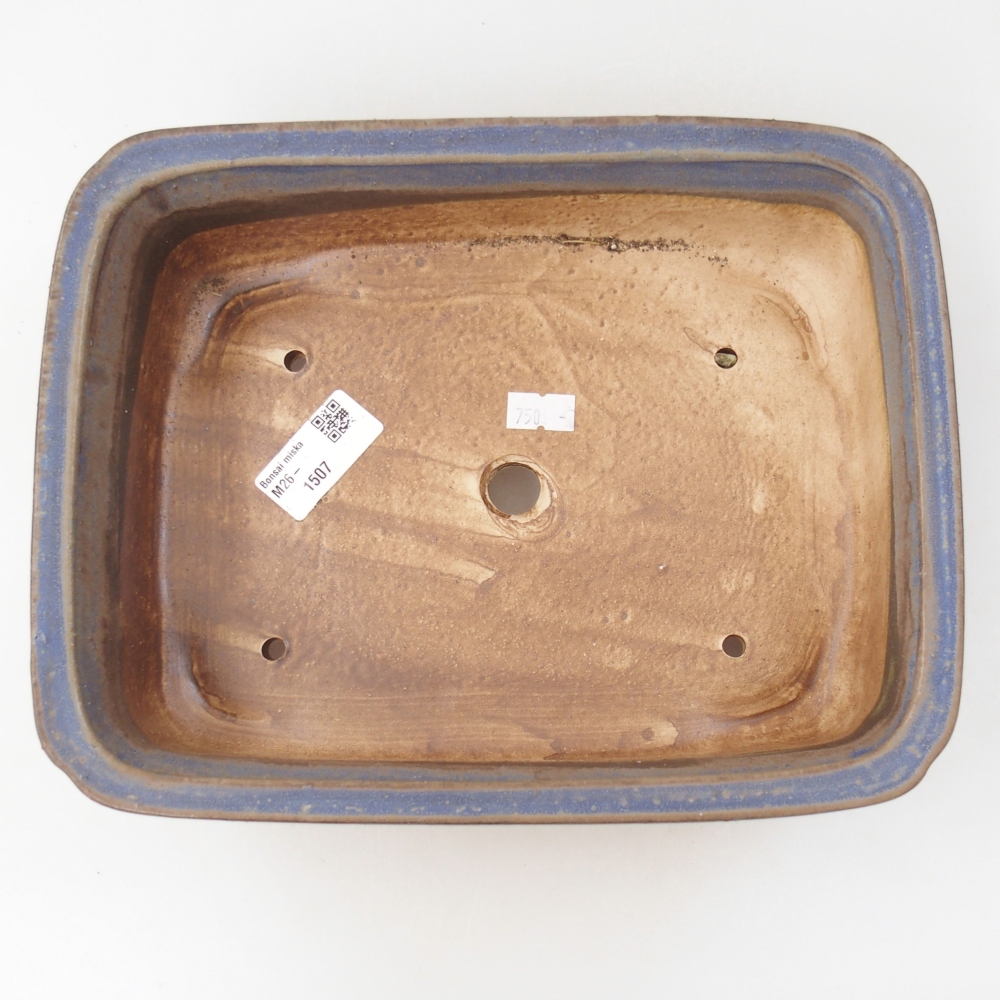 Ceramic bonsai bowl 25 x 20 x 7 cm, colour blue