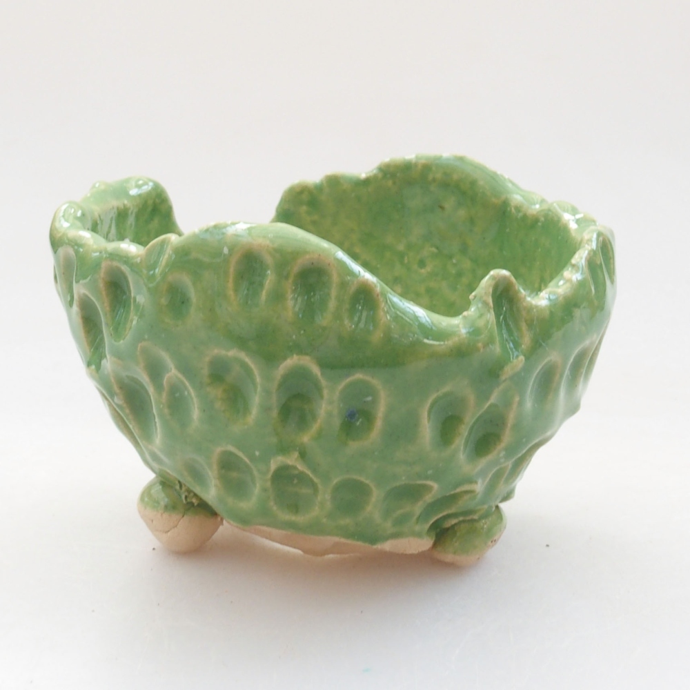 Ceramic shell 7 x 7 x 5 cm, color green