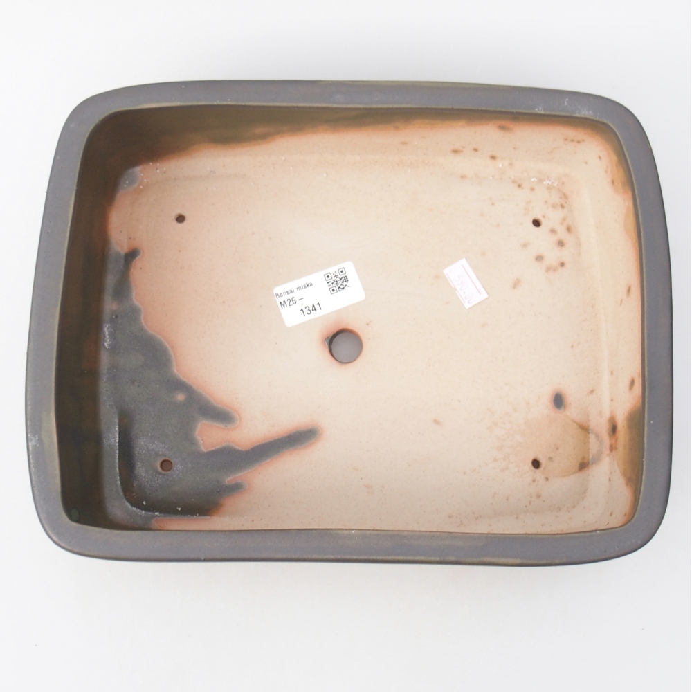 Ceramic bonsai bowl 26,5 x 20,5 x 6,5 cm, grey