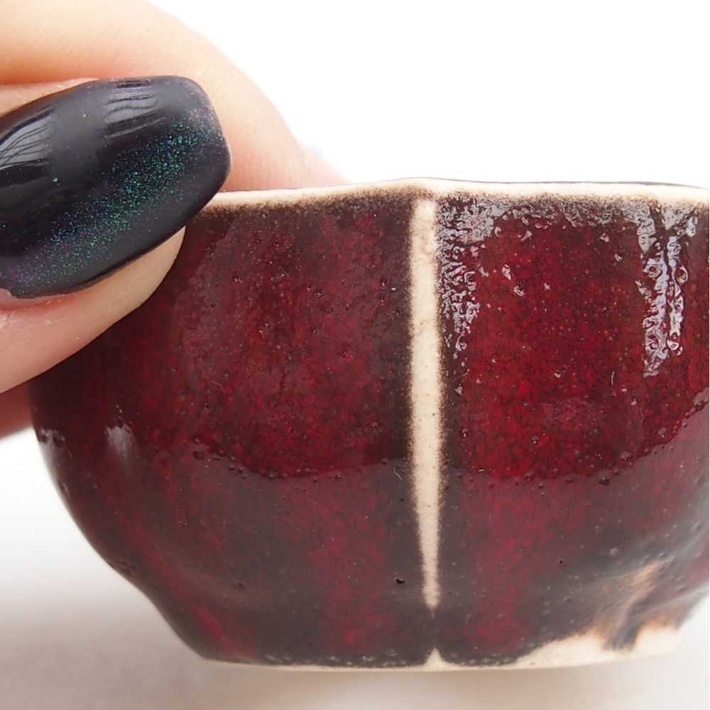 Mini bonsai bowl 6 x 6 x 3 cm, colour red