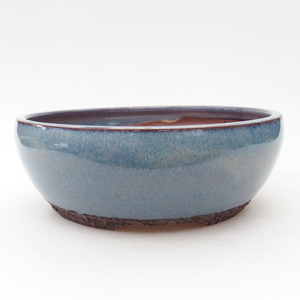 Ceramic bonsai bowl 18 x 18 x 7,5 cm, colour blue