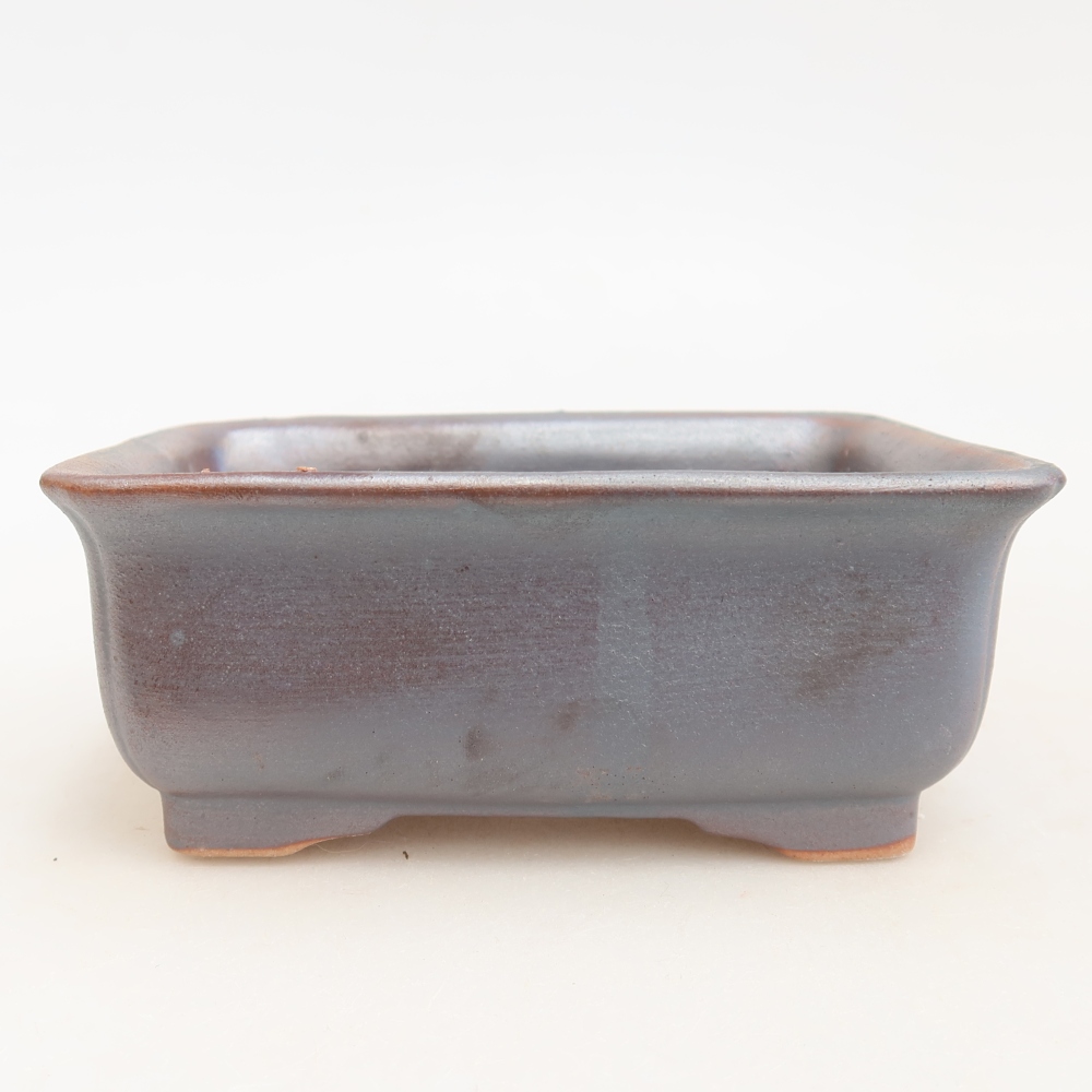 Ceramic bonsai pot, 12 x 10 x 5 cm, metallic color